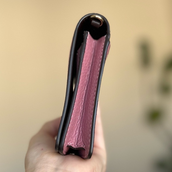 Coach Anna Foldover Pink Pebbled Leather Clutch/No Strap! - Picture 3 of 9